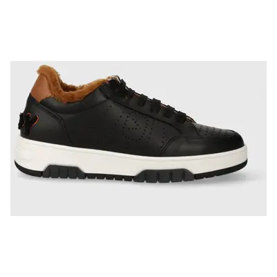 Kožené sneakers boty Off Play COMO černá barva, COMO 1 BLACK, COGNAC