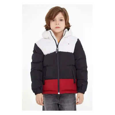 Dětská bunda Tommy Hilfiger tmavomodrá barva