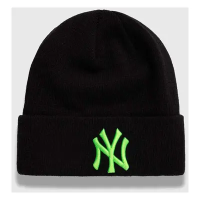 Čepice New Era černá barva, z husté pleteniny, NEW YORK YANKEES