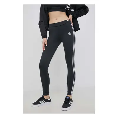 Legíny adidas Originals Adicolor HF7536 dámské, černá barva, s aplikací, HF7536-BLACK