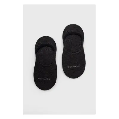 Ponožky Calvin Klein 2-pack dámské, šedá barva, 701218771