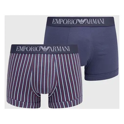 Boxerky Emporio Armani Underwear 2-pack pánské, tmavomodrá barva