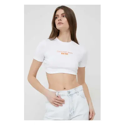 Tričko Calvin Klein Jeans bílá barva