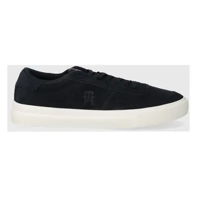 Semišové sneakers boty Tommy Hilfiger TH CUPSET SUEDE tmavomodrá barva, FM0FM04977