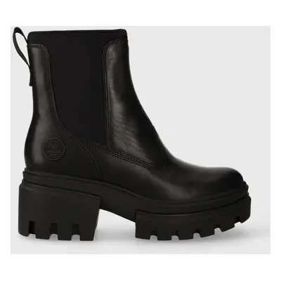 Nízké kozačky Timberland Everleigh Boot Chelsea dámské, černá barva, na platformě, TB0A5YFR0151