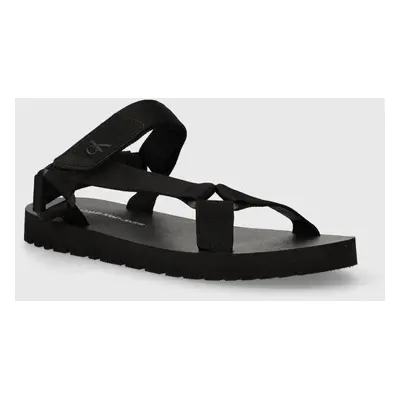 Sandály Calvin Klein Jeans SANDAL VELCRO RP IN BTW pánské, černá barva, YM0YM00944