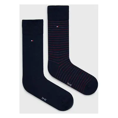 Ponožky Tommy Hilfiger 2-pack pánské, tmavomodrá barva, 100001496