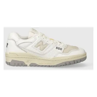 Kožené sneakers boty New Balance BB550PWG bílá barva