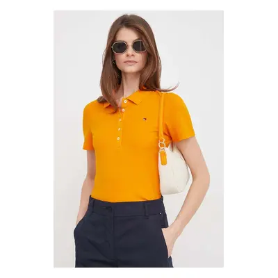 Polo tričko Tommy Hilfiger oranžová barva, WW0WW37823