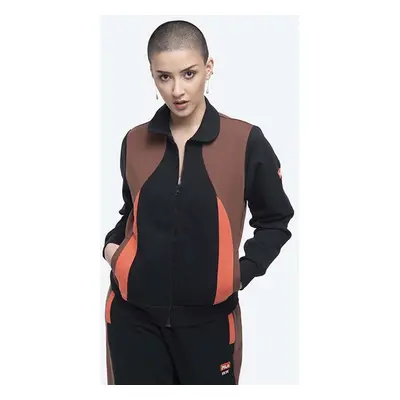 Mikina Fila X Wood Wood Women Evonne Track Jacket 688378 B028 dámská, černá barva, vzorovaná