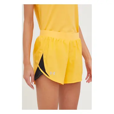 Běžecké šortky Under Armour dámské, oranžová barva, hladké, medium waist