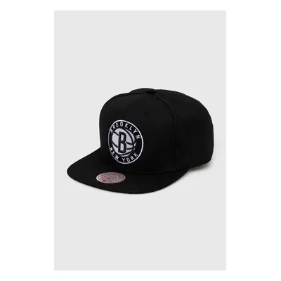 Kšiltovka Mitchell&Ness Brooklyn Nets černá barva, s aplikací