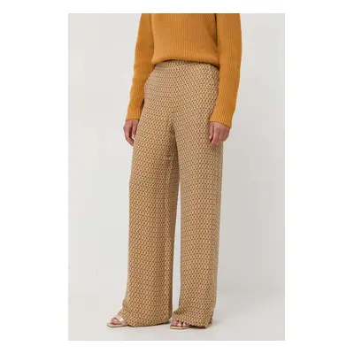 Sukně z hedvábné směsi MICHAEL Michael Kors oranžová barva, high waist