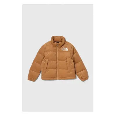 Dětská péřová bunda The North Face 1996 RETRO NUPTSE JACKET hnědá barva