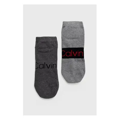 Ponožky Calvin Klein (2-pack) pánské, šedá barva, 701218712