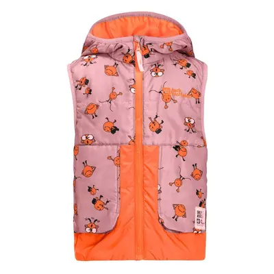 Dětská vesta Jack Wolfskin SMILEYWORLD AOP VEST růžová barva