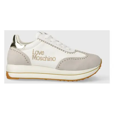 Sneakers boty Love Moschino bílá barva, JA15054G1IIND10A