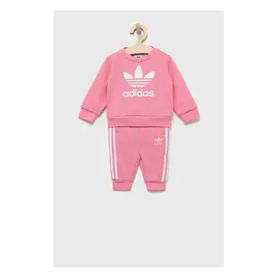 Dětská tepláková souprava adidas Originals růžová barva