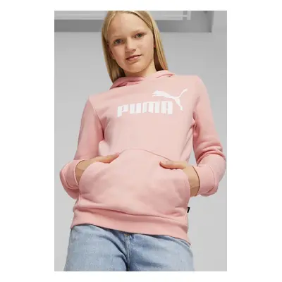 Dětská mikina Puma ESS Logo Hoodie FL G růžová barva, s kapucí, s potiskem