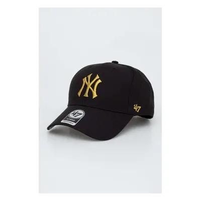 Kšiltovka 47brand MLB New York Yankees černá barva, s aplikací