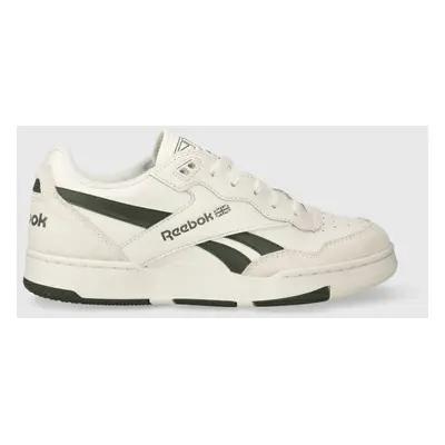 Kožené sneakers boty Reebok BB 4000 II béžová barva