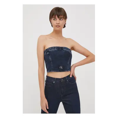 Džínový top Calvin Klein Jeans tmavomodrá barva, J20J222870