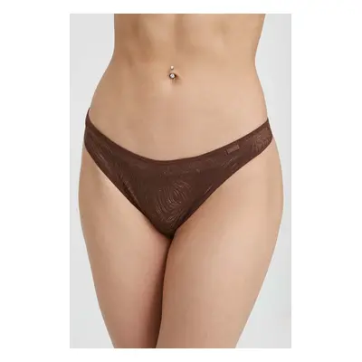 Tanga Calvin Klein Underwear hnědá barva, 000QF6878E