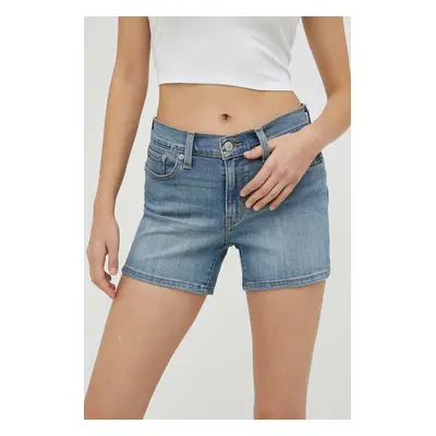 Džínové šortky Levi's dámské, hladké, medium waist