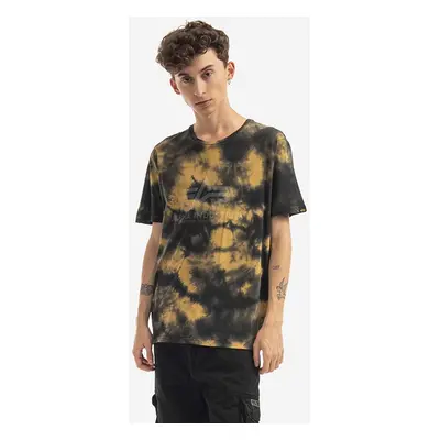 Bavlněné tričko Alpha Industries Basic Tee Batik žlutá barva, 116517.20-yellow