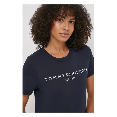 Bavlněné tričko Tommy Hilfiger tmavomodrá barva, WW0WW40276