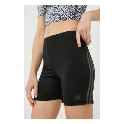 Běžecké šortky adidas Performance Run Icons černá barva, s potiskem, high waist