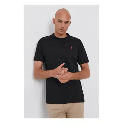 Tričko Polo Ralph Lauren pánské, černá barva, hladké, 710811284001