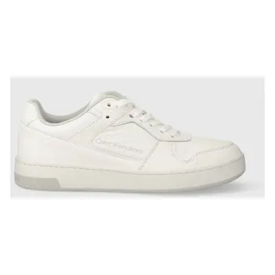 Sneakers boty Calvin Klein Jeans BASKET CUPSOLE LOW LTH IN SAT bílá barva, YM0YM00867