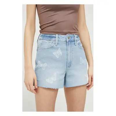 Džínové šortky Hollister Co. dámské, s aplikací, high waist