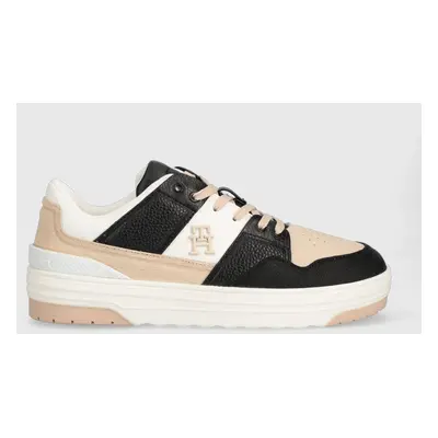 Kožené sneakers boty Tommy Hilfiger TH PREMIUM LO BASKET SNEAKER bílá barva, FW0FW07564