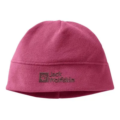 Dětska čepice Jack Wolfskin REAL STUFF BEANIE růžová barva, z tenké pleteniny