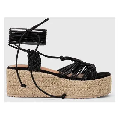 Espadrilky Answear Lab černá barva, na platformě