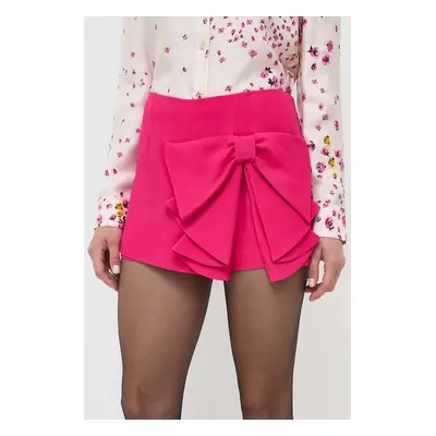 Kraťasy Red Valentino dámské, růžová barva, hladké, high waist