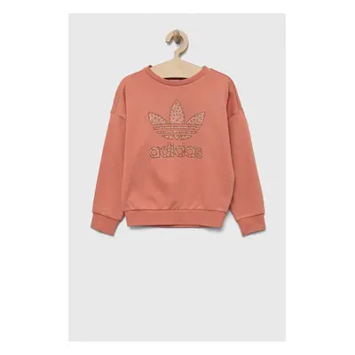 Dětská mikina adidas Originals oranžová barva, s potiskem