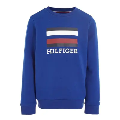 Dětská mikina Tommy Hilfiger tmavomodrá barva, s potiskem