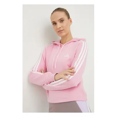 Mikina adidas dámská, růžová barva, s aplikací