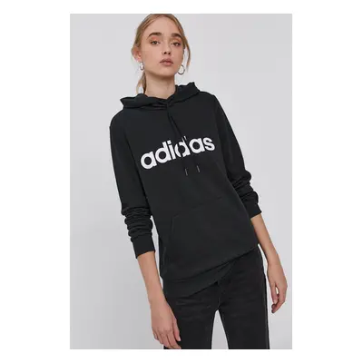 Mikina adidas GL0635 dámská, černá barva, s potiskem