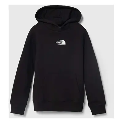 Dětská bavlněná mikina The North Face PO ZUMU HOODIE černá barva, s kapucí, s potiskem