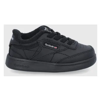 Dětské kožené boty Reebok Classic Club C FZ2096 černá barva