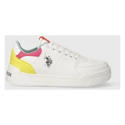 Sneakers boty U.S. Polo Assn. NOLE bílá barva, NOLE001W 4YN1