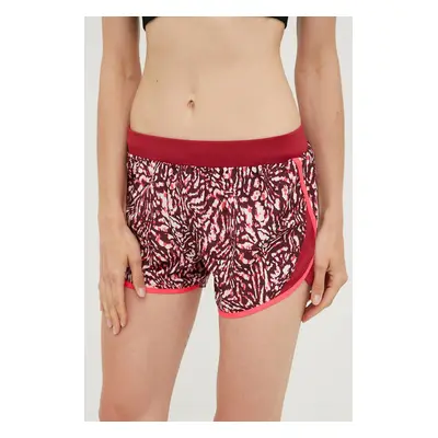 Tréninkové šortky Under Armour Fly By 2.0 dámské, růžová barva, vzorované, high waist