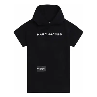 Dětské bavlněné šaty Marc Jacobs tmavomodrá barva, mini