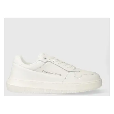 Sneakers boty Calvin Klein Jeans CHUNKY CUPSOLE LOW LTH IN SAT bílá barva, YM0YM00873