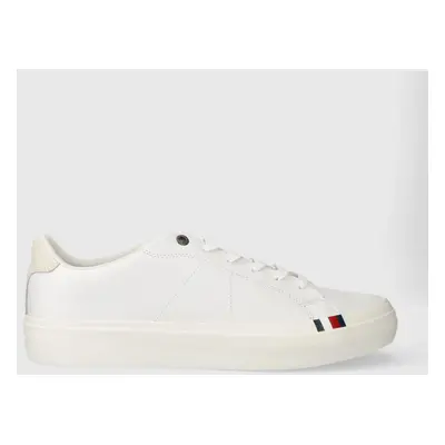 Kožené sneakers boty Tommy Hilfiger THICK VULC LOW PREMIUM LTH bílá barva, FM0FM04881