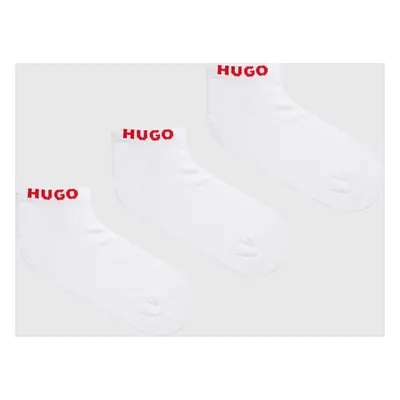 Ponožky HUGO 3-pack pánské, bílá barva, 50480217